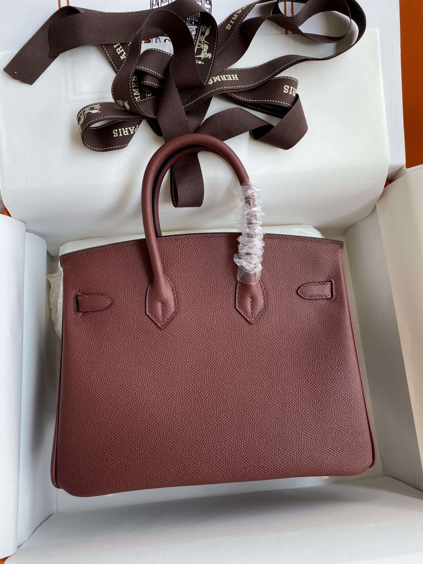 Hermes Birkin 25CM Epsom Leather Handbag Burgundy